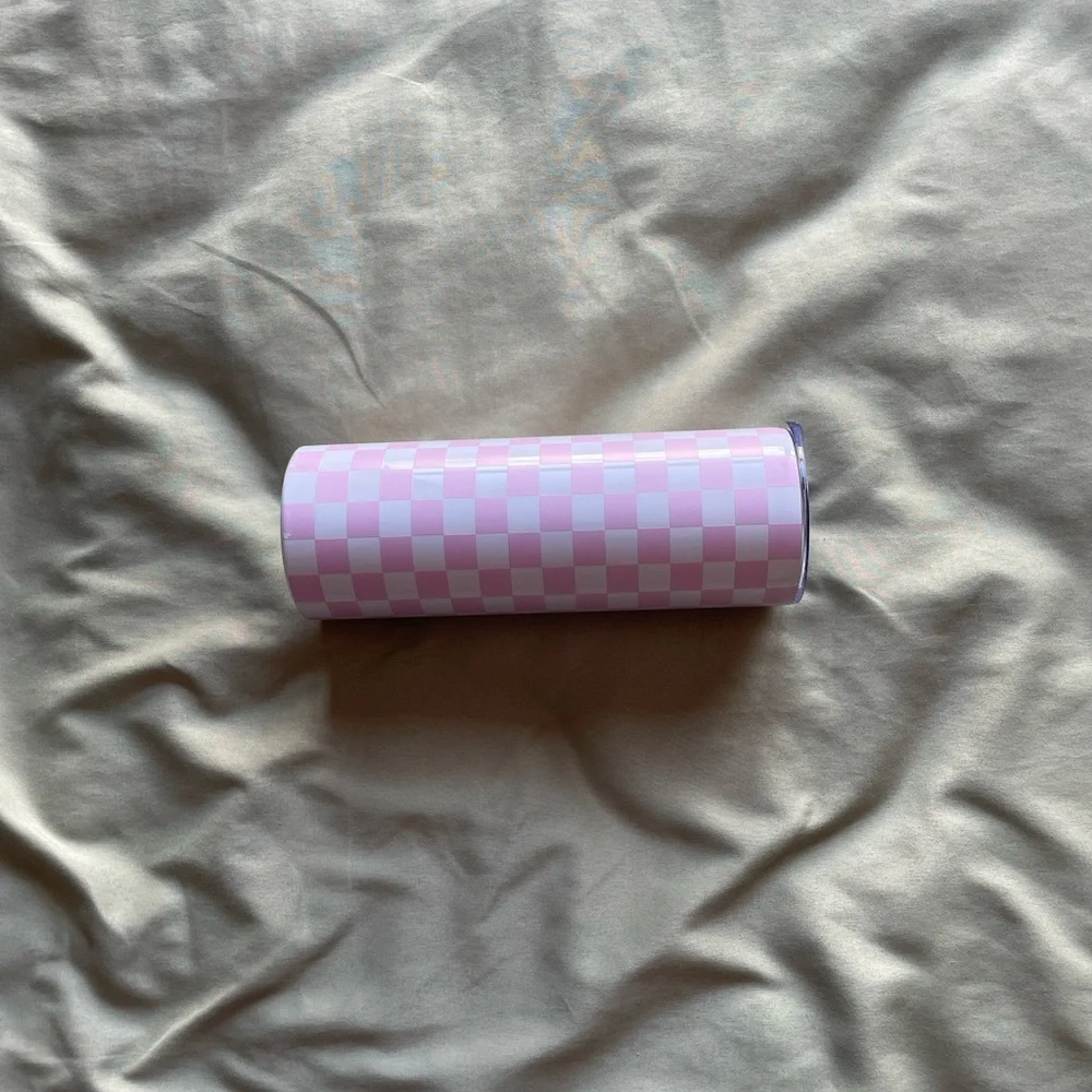 🦋3 for $10🦋 Pink Checkered 'Mama' Tumbler